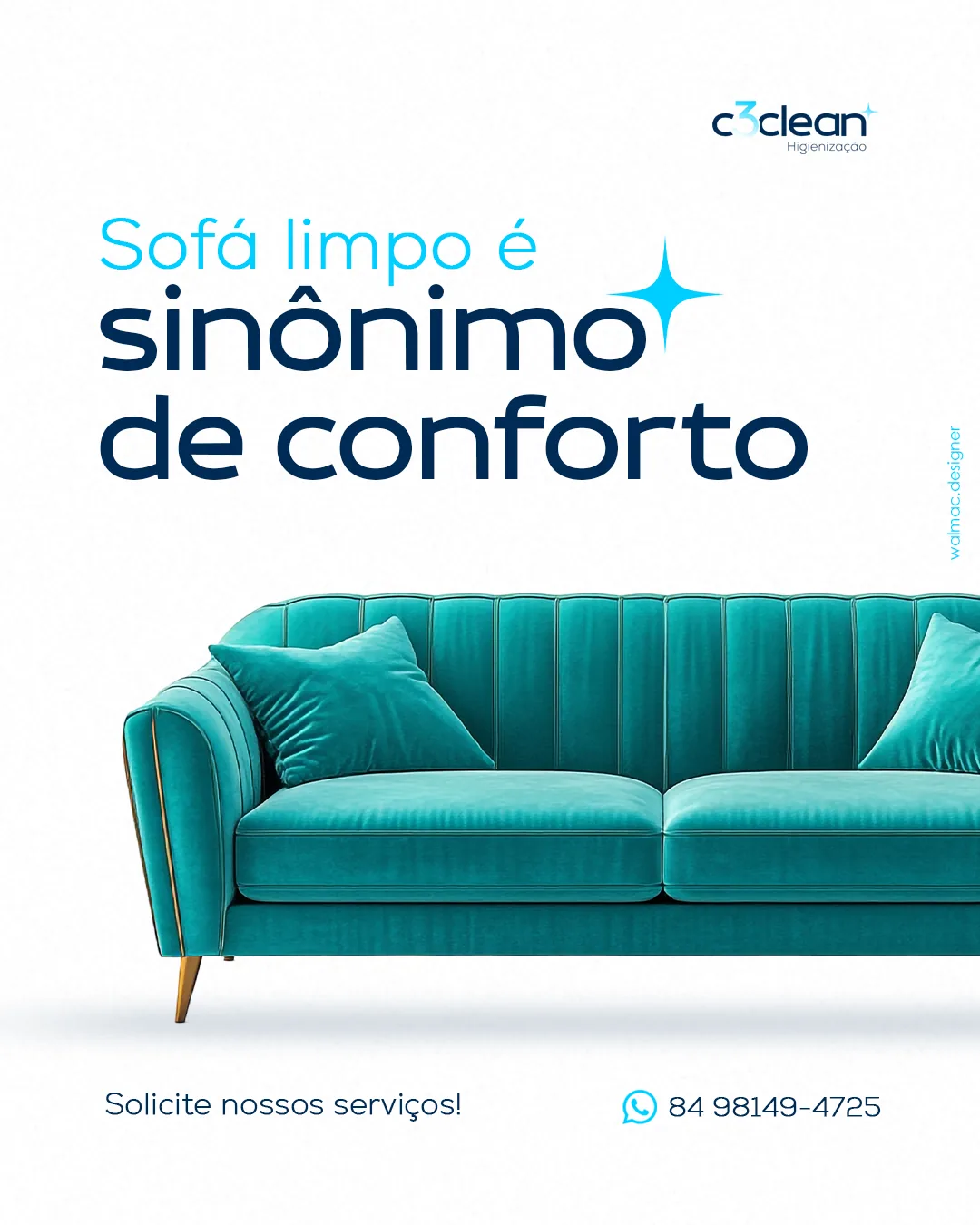 Sofá limpo C3Clean